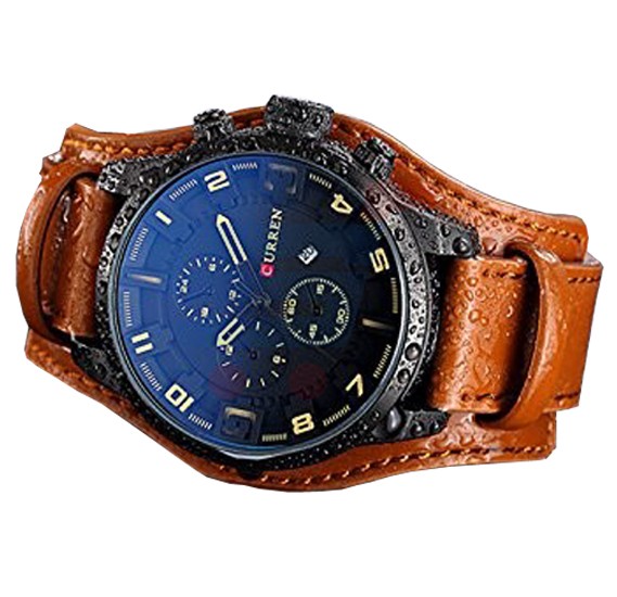 Curren Brown Leather Casual Watch For Men, M 8225